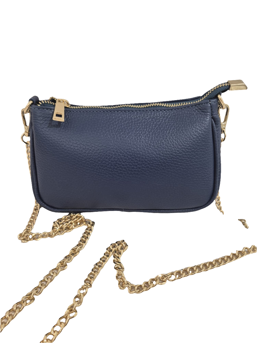 Pochette in pelle con tracolla in pelle made in italy 👜