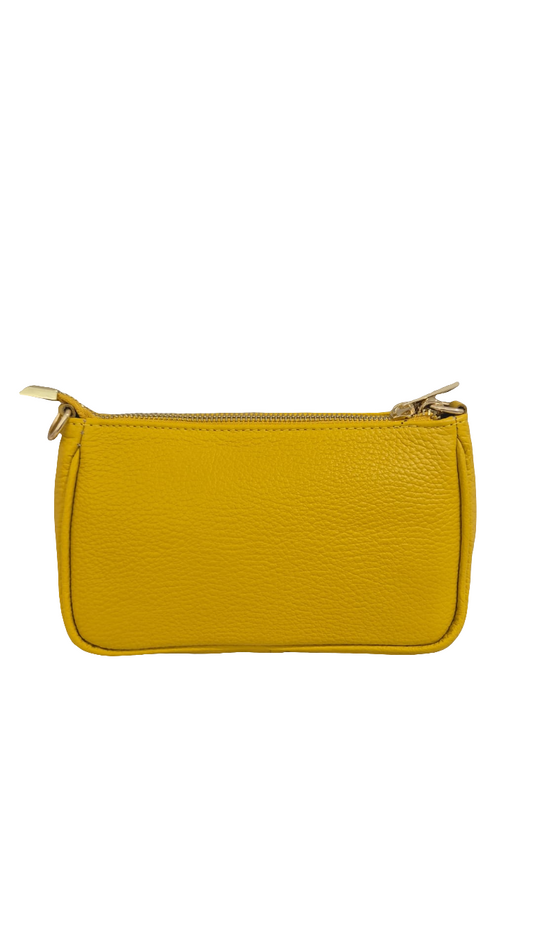Pochette in pelle con tracolla in pelle made in italy 👜