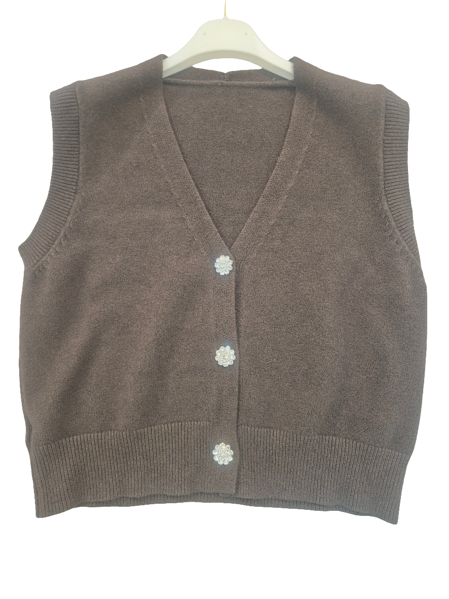 Gilet con bottoni gioiello in viscosa €49,90