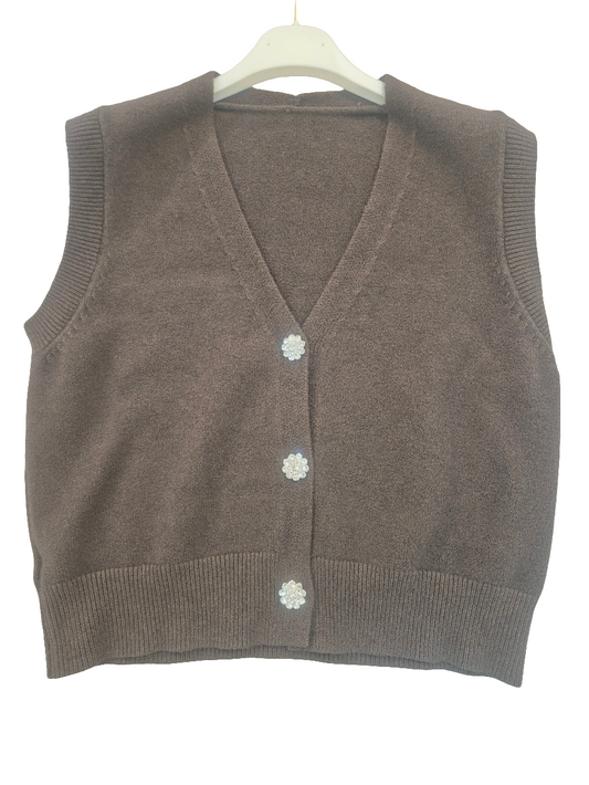 Gilet con bottoni gioiello in viscosa €49,90