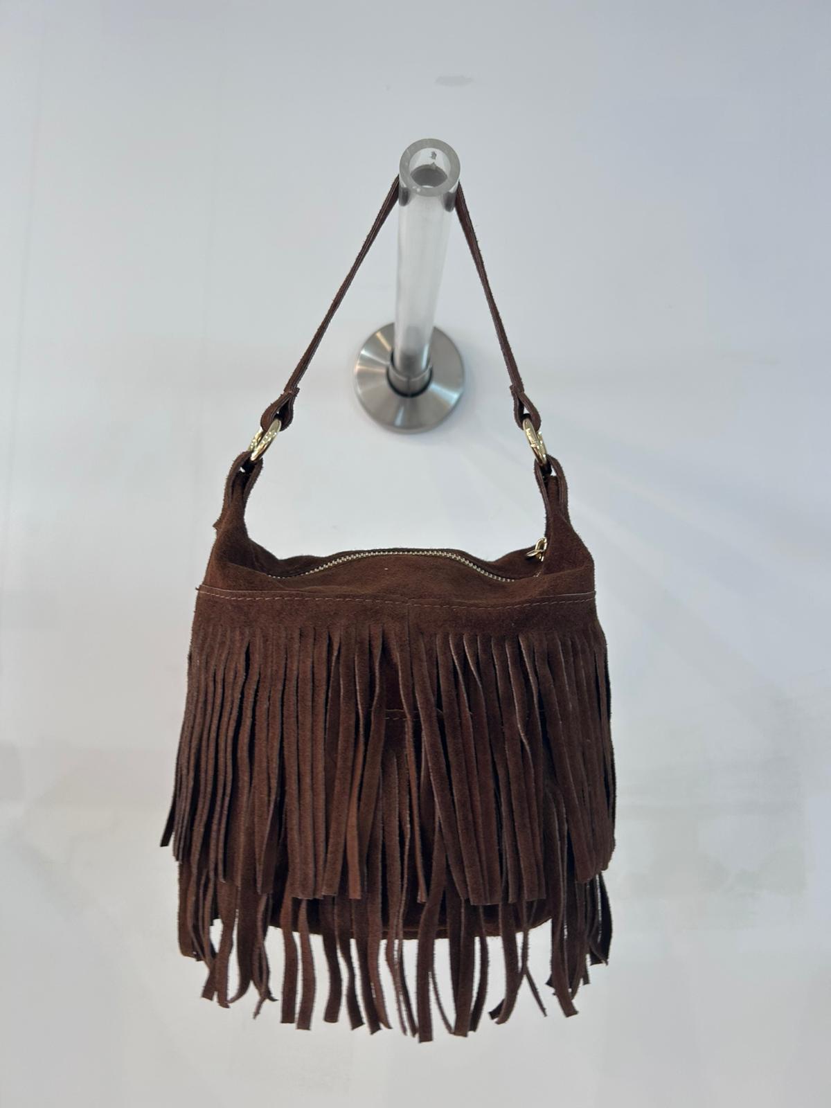Borsa in pelle marrone scamosciata€39,90