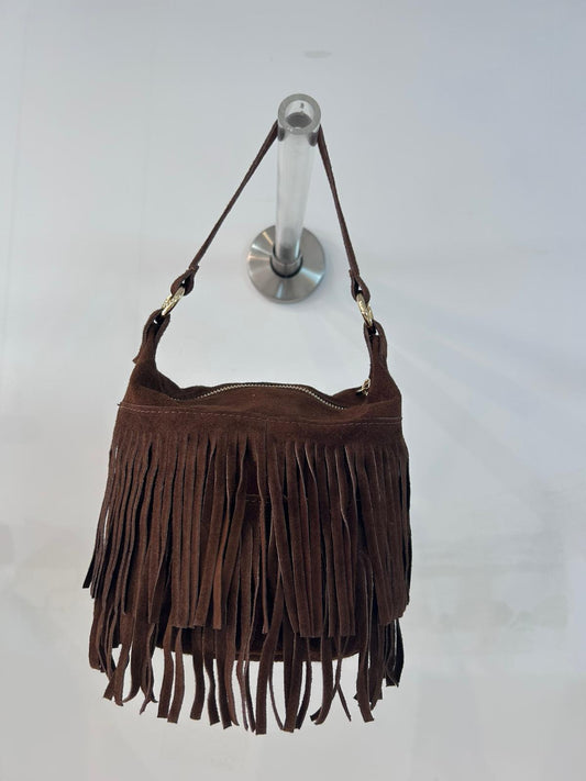 Borsa in pelle marrone scamosciata€39,90